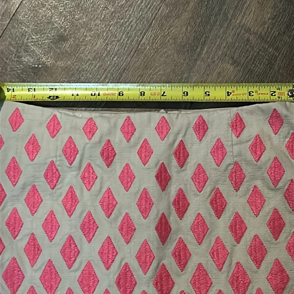 Boden Pink Embroidered Diamond Mini Skirt Stone Geometric US 6P Petite‎